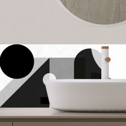 Lot de 2 crédences PVC salle de bain Alabaster Noir et Blanc 30x60 cm