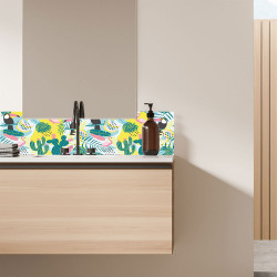 Lot de 2 crédences PVC salle de bain Jungle Paradise 30x60 cm