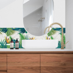 Lot de 2 crédences PVC salle de bain Tropical Sun 30x60 cm