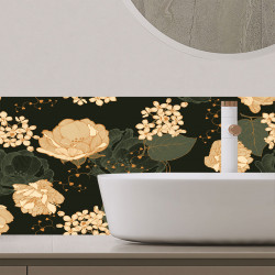 Lot de 2 crédences PVC salle de bain Dried Flowers 30x60 cm