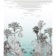 Papier peint adhésif panoramique Reflet Palmiers