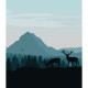 Papier peint adhésif panoramique Deer Mountain