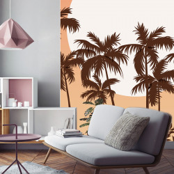 Papier peint adhésif panoramique Sunset Palm