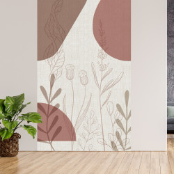 Papier peint panoramique adhésif Bloom Blush 135x250 cm