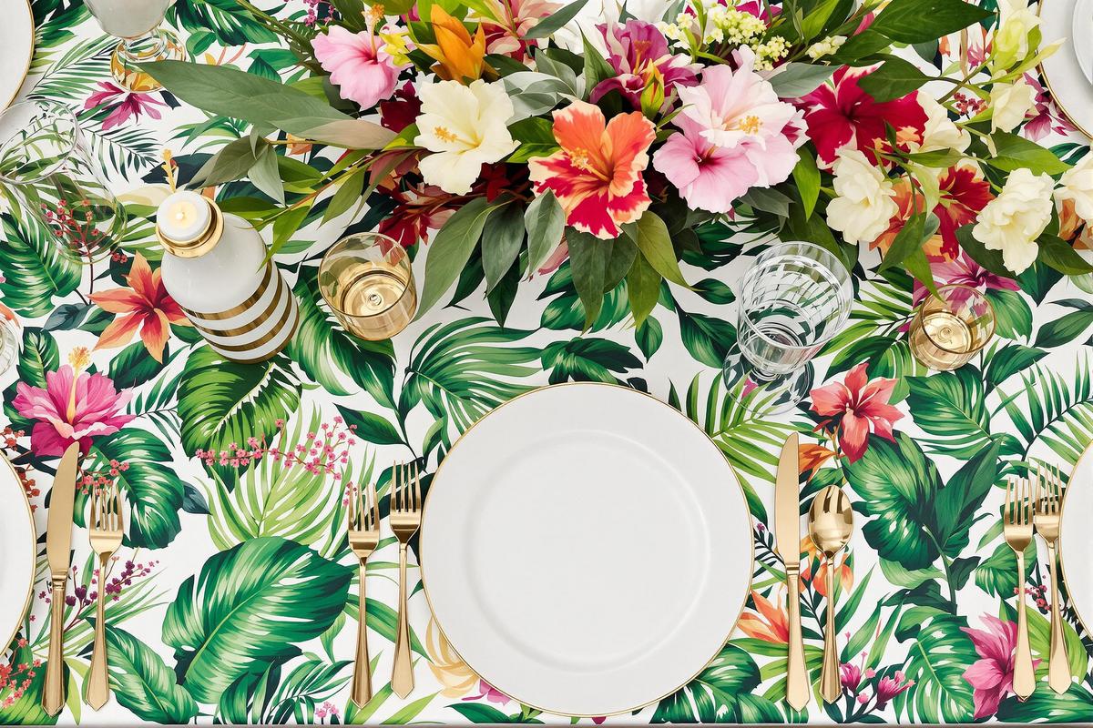Set de table vinyle chic flore tropicale élégante.jpg